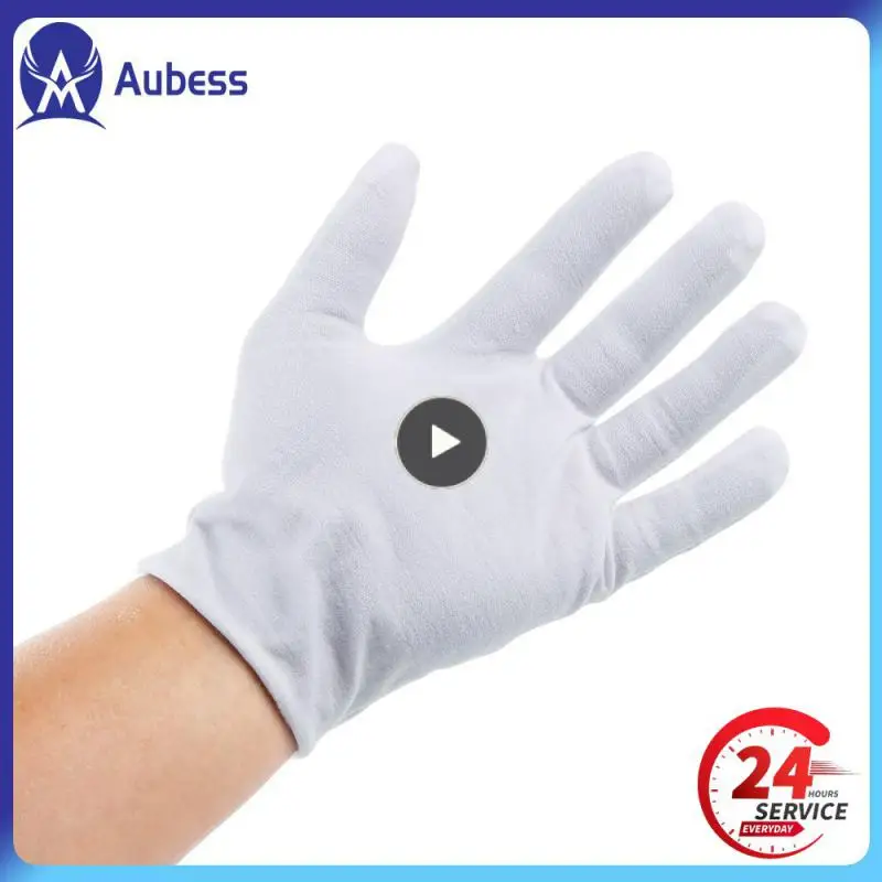 

1~40PCS 100% COTTON WHITE GLOVES Moisturising Eczema Butler Beauty Waiters Magician