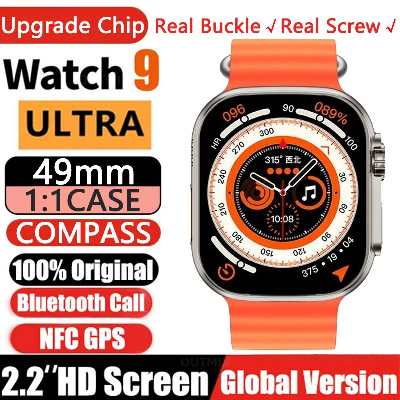 

Смарт-часы Ultra Series 8, умные часы, Беспроводная зарядка, Bluetooth-вызов, мужской и женский фитнес-браслет, экран 2,2 дюйма HD для Apple