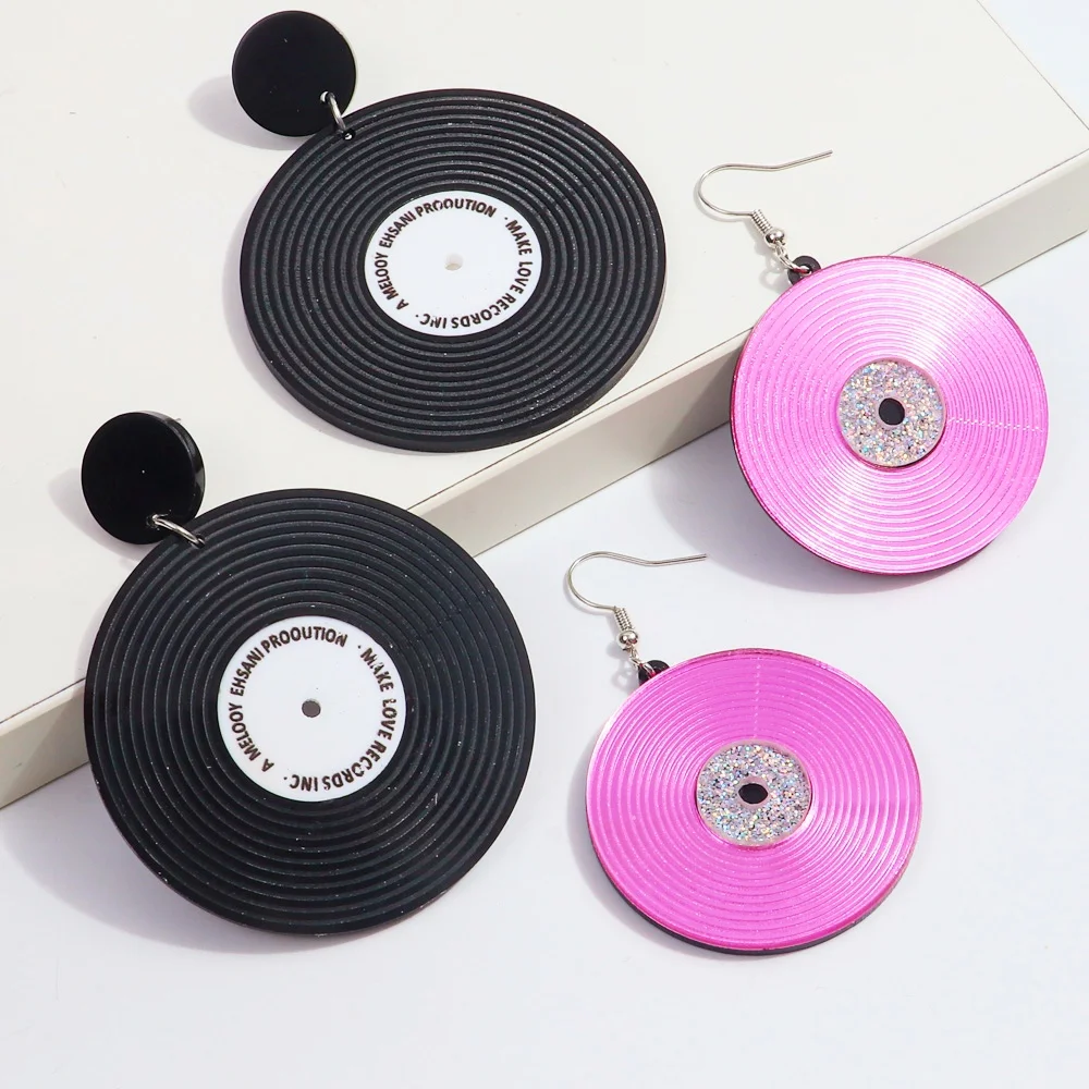 Лидер продаж виниловые акриловые висячие серьги большие индивидуальные с