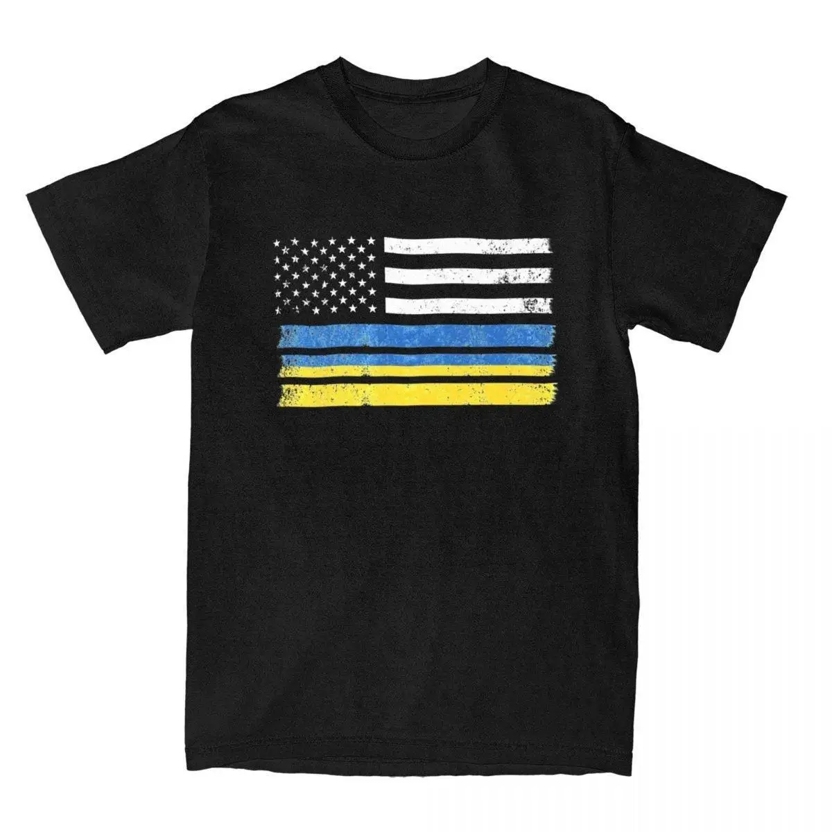 

Funny Ukrainian American Flag USA Ukraine T-Shirts for Men Round Neck 100% Cotton T Shirts Short Sleeve Tees Gift Idea Clothing
