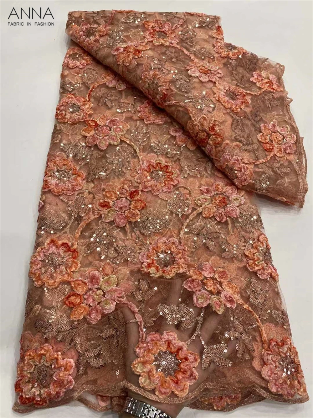 

Новейшая французская Тюлевая кружевная ткань, 5 ярдов, вышивка, женские платья с блестками для празднования вечеринки