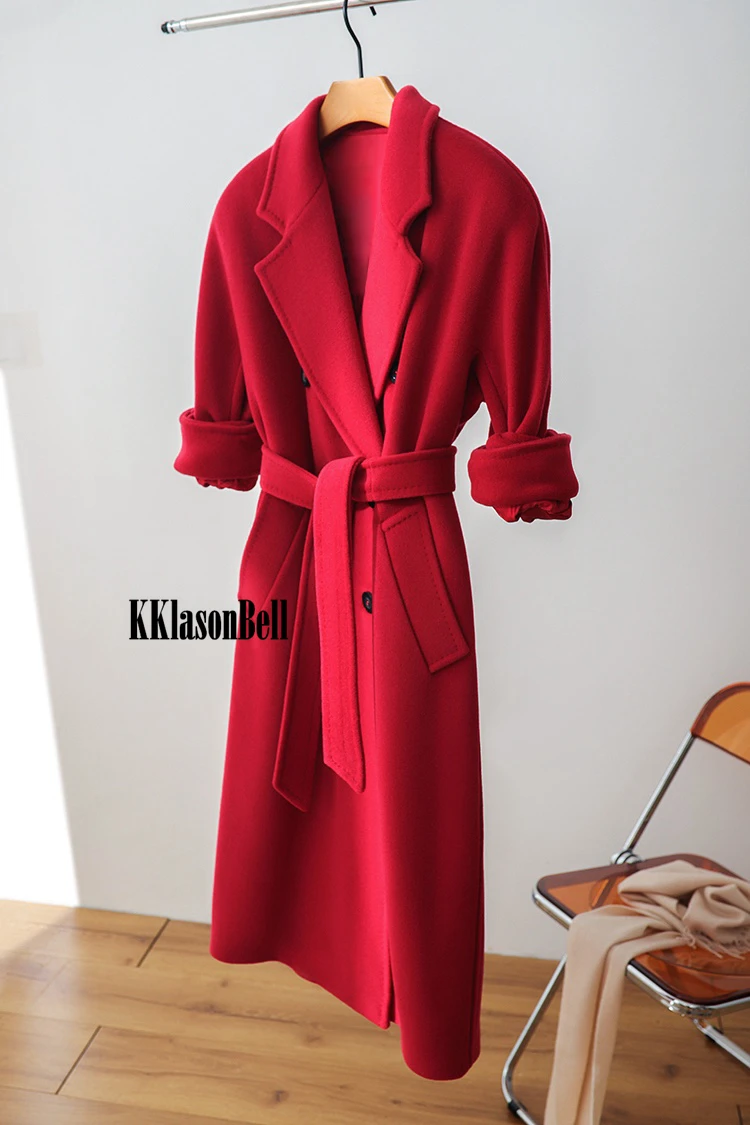 12 13 KKlasonBell высококачественное темпераментное двубортное с поясом длинное