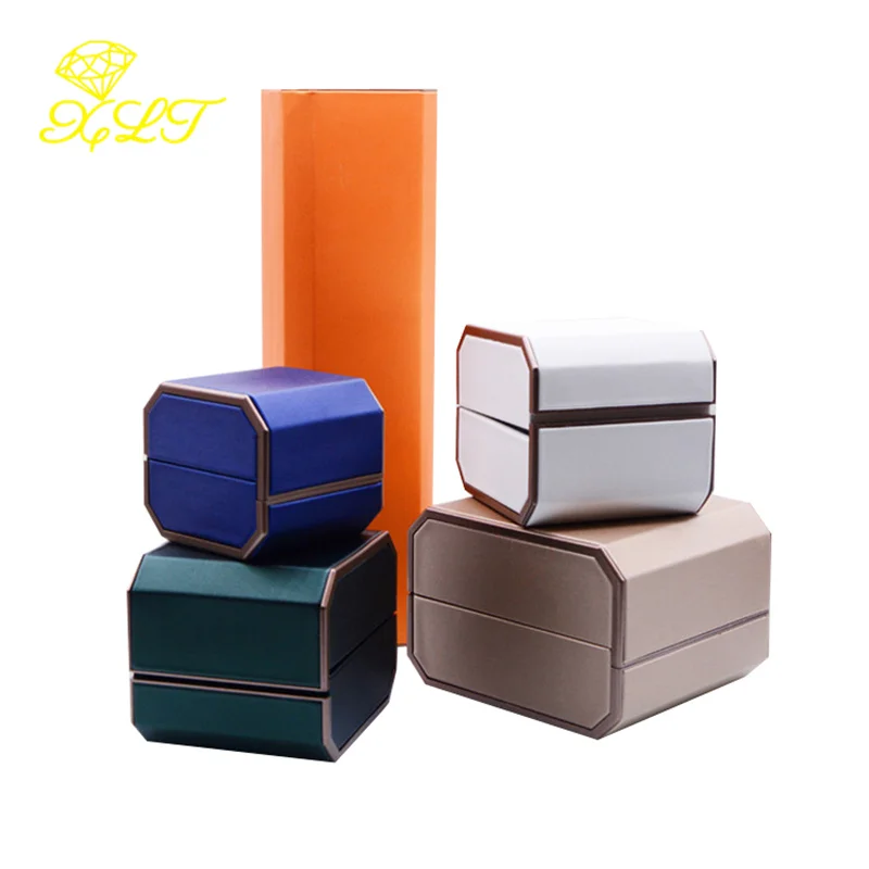 Blue Octagonal Magnetic Jewelry Box Pendant Bracelet Set Box For Necklace Jewelry Packaging Jewelry Organizer Storage