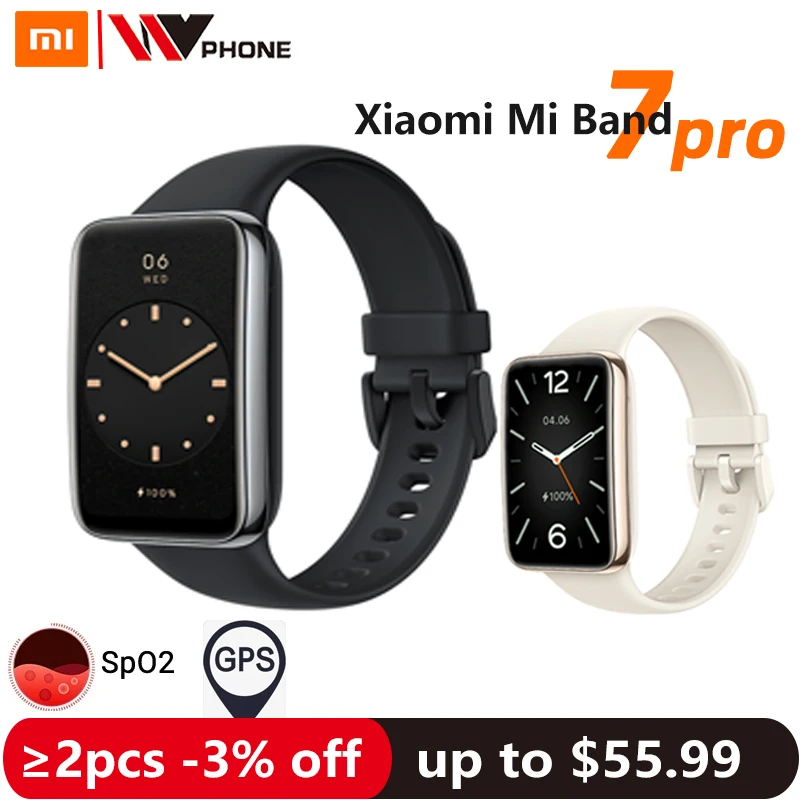 New Xiaomi Mi Band 7 Pro With GPS Smart Bracelet AMOLED Screen Blood Oxygen Fitness Traker Waterproof Xiaomi Smart Band 7 Pro