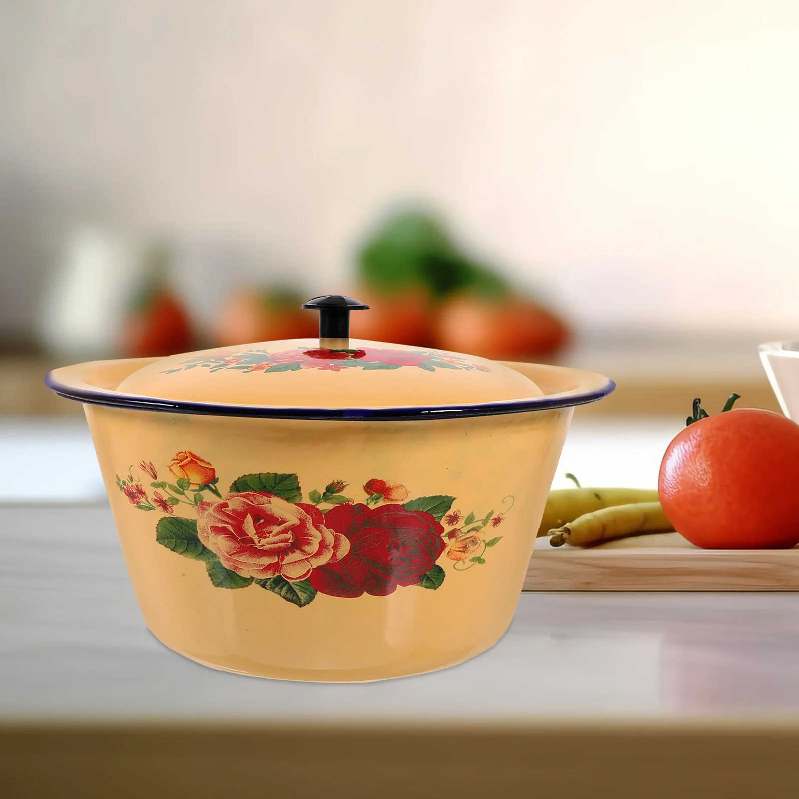 Винтажная миска для смешивания кухонный поднос хранения лоток мытья с крышкой