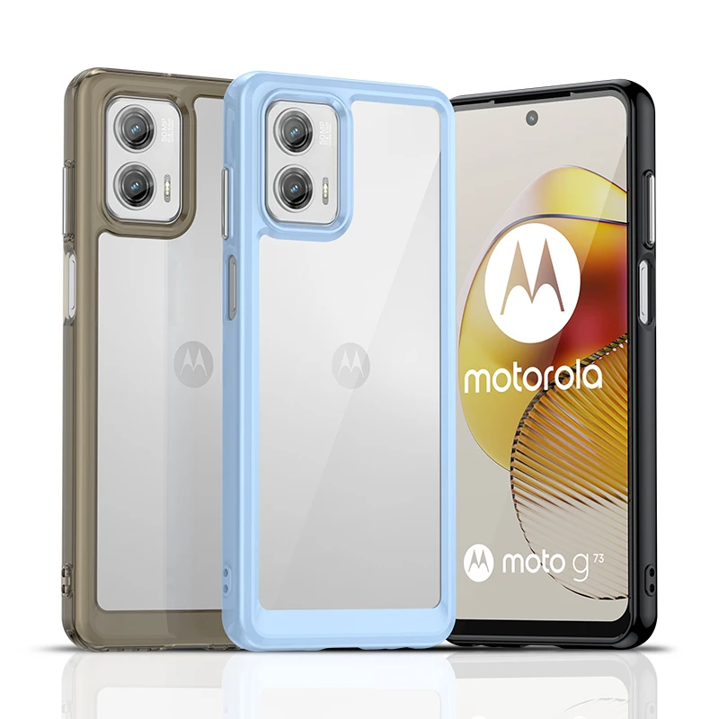 

For Moto G73 Clear Case For Motorola Moto G73 Cover Coque Fundas Hard Translucent Soft Frame Shockproof Phone Bumper Moto G73