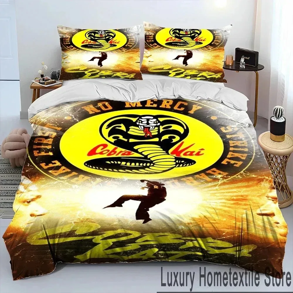 3D Cobra Kai Amanda TV Karate Comforter Bedding Set Duvet Cover Bed Quilt Pillowcase King Queen Size kids