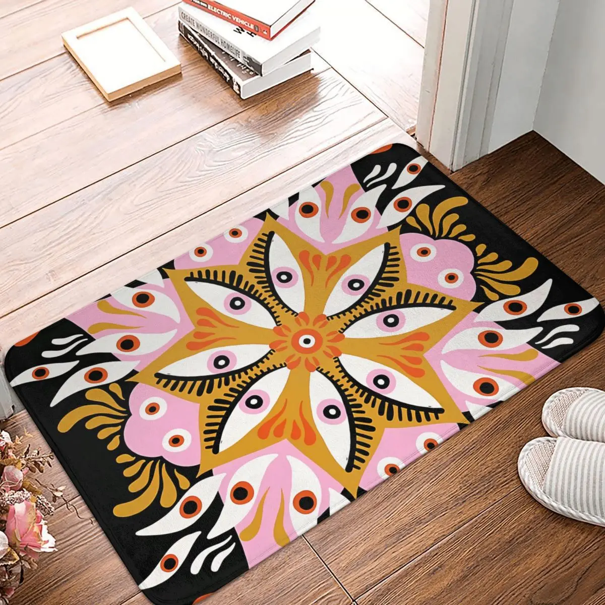 

Противоскользящий коврик с изображением мандалы и древесного угля для кухни