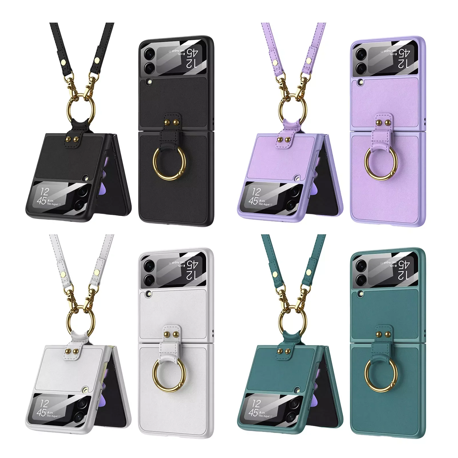 Phone Case  Z Flip 3 Folding Cell Phone PC Cover Anti-fall Anti-Slide Mobile Phone Shell For Z Flip 3 Case Accessory