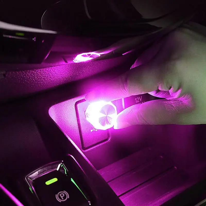 Сине-фиолетовый мини-USB автомобисветильник окружающий свет красочная вспышка