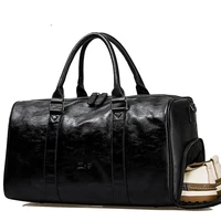 travel bag mens handbag short business trip travel luggage bag mens sports gym bag large capacity luggage bag leather