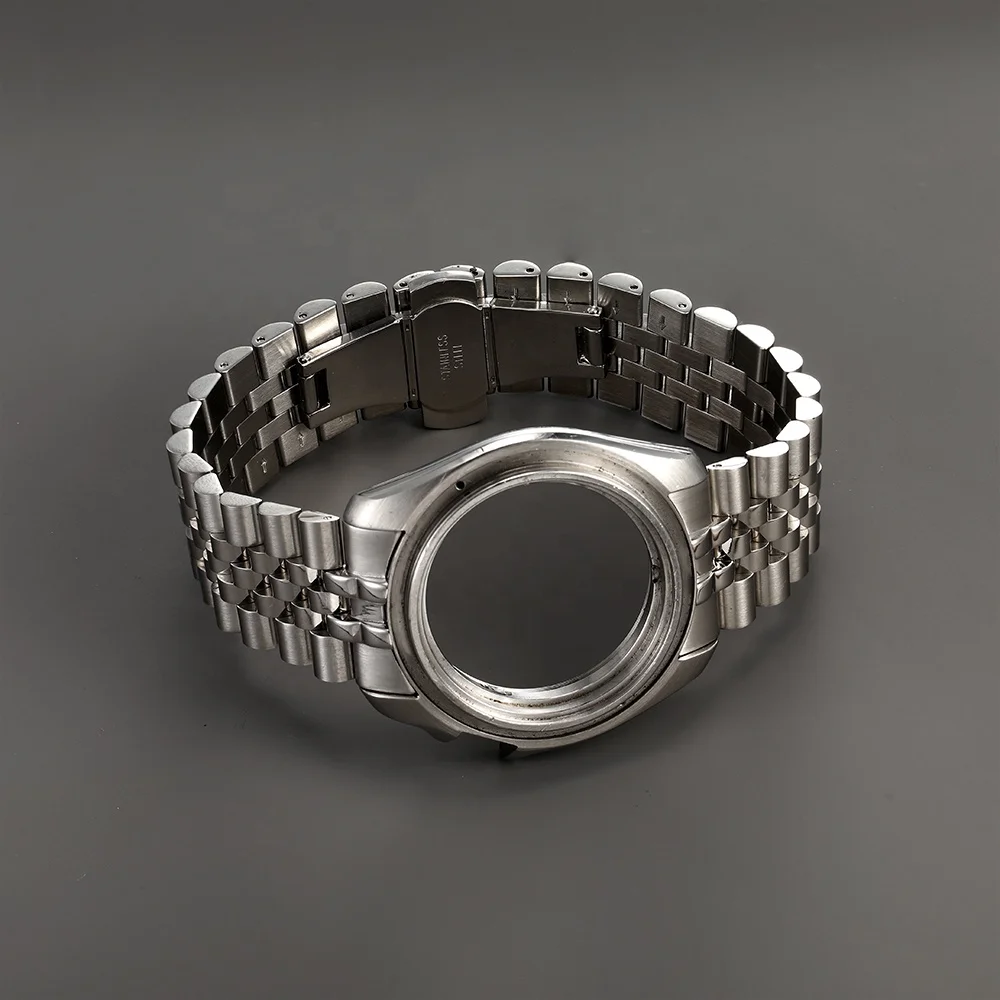 22MM Silver Stainless Steel Solid Curved End Jubilee Watch Band Strap Bracelet Fit For Seiko007 watch