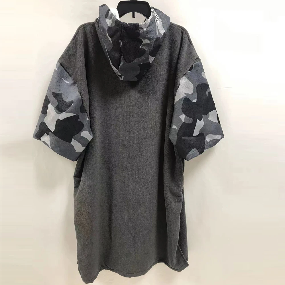 Полотенце-пончо унисекс камуфляжный халат для дайвинга с капюшоном и карманом