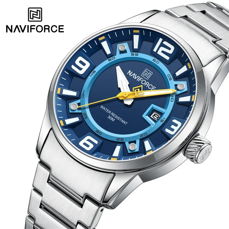 NAVIFORCE oryginalne modne zegarki dla mężczyzn sport wojskowy zegar z kalendarzem luksusowy wodoodporny zegarek kwarcowy Reloj Hombre 2024