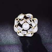 new flower small brooch elegant and creative pearl small pin suit cheongsam temperament accessories corsage ins