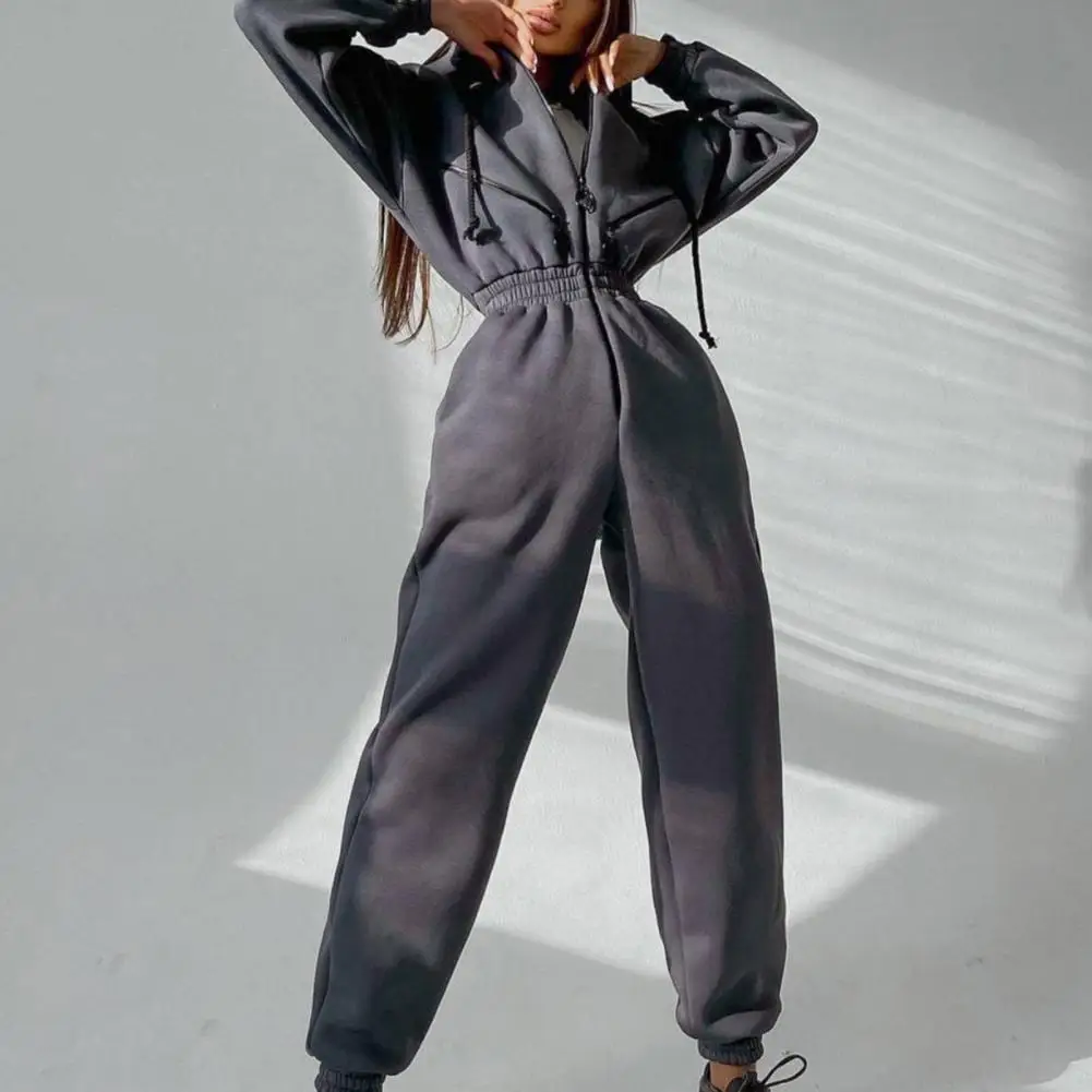 Женский комбинезон с высокой талией зимние теплые комбинезоны плотной