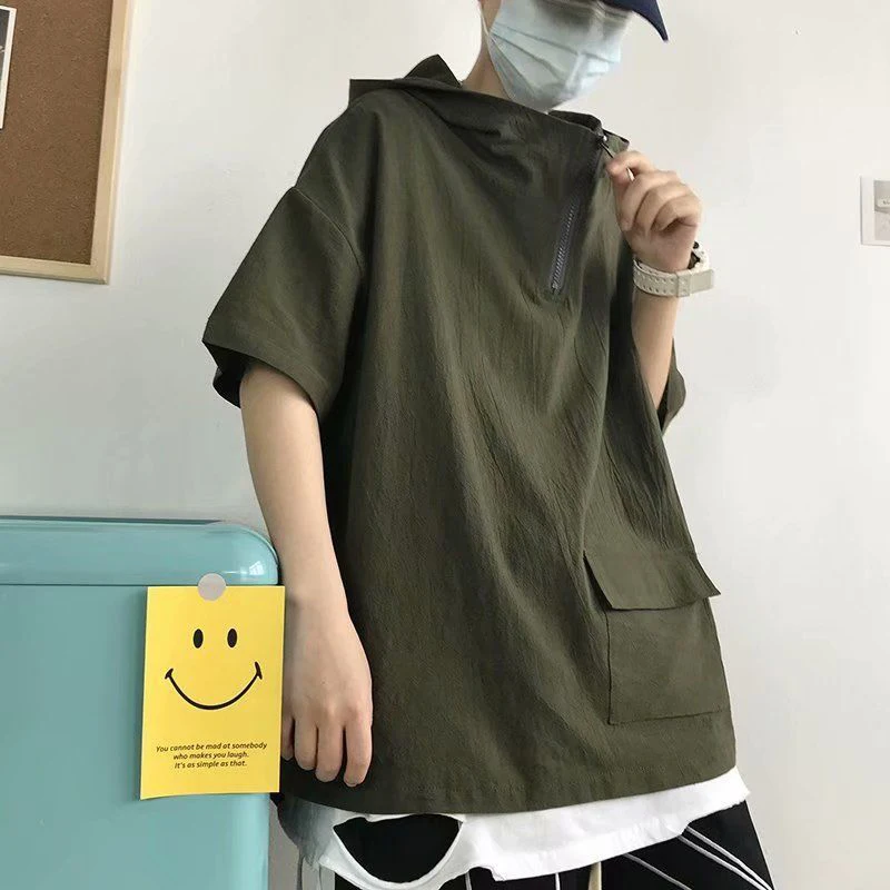 Классная уличная водолазка с карманами на молнии новинка 2022 Повседневная летняя