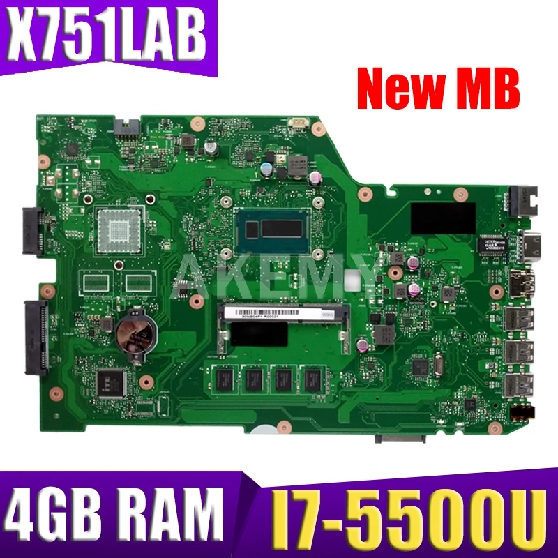 

Материнская плата X751LAB MAIN_BD._ 4G/I7-5500U, материнская плата REV 2,5 для ASUS X751L X751LAB R752L R752LD R752LN X751LD X751LJ DDR3, материнская плата для ноутбука