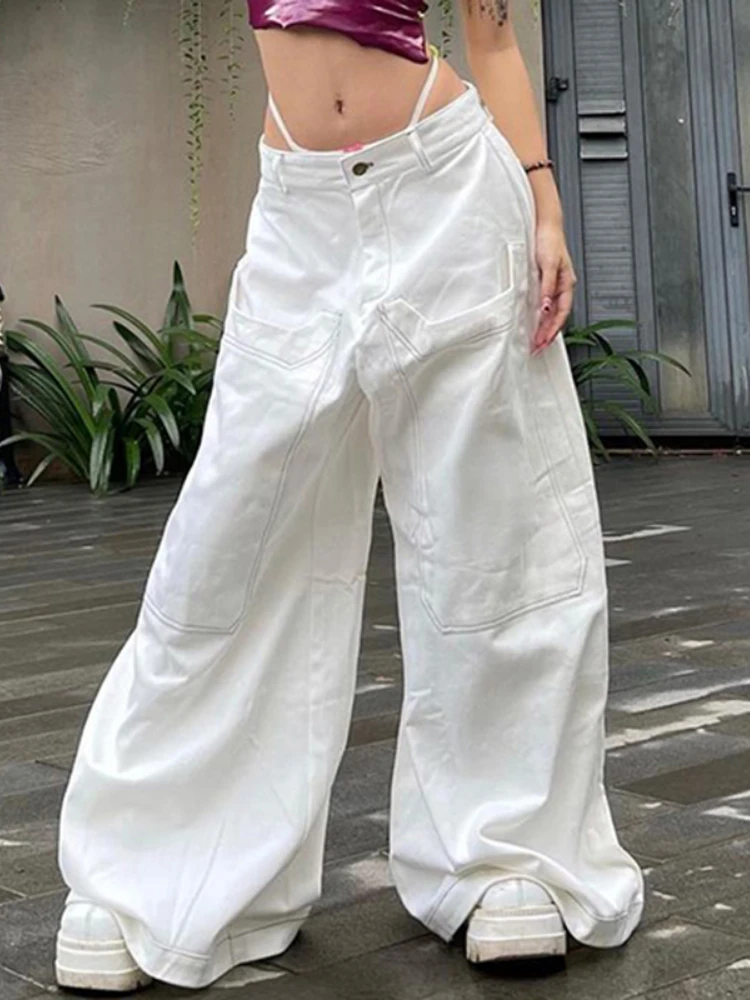 

Широкие мешковатые женские брюки оверсайз, модель y2k в стиле хип-хоп, с низкой посадкой