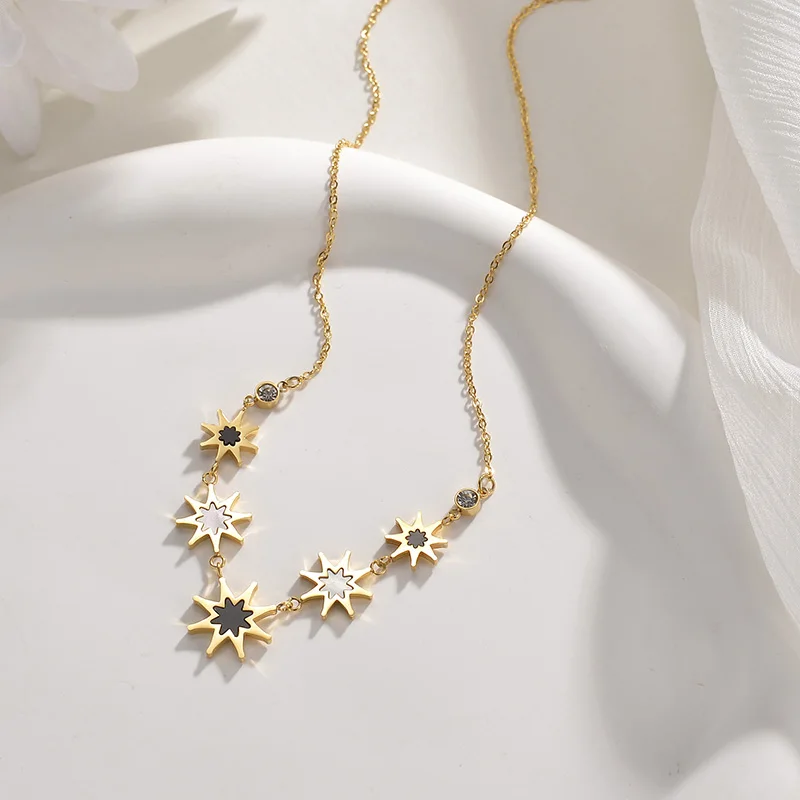 Stainless Steel Women Necklace Gold Color Plated Chain with Pendant Fashion New Unique Girl Jewelry