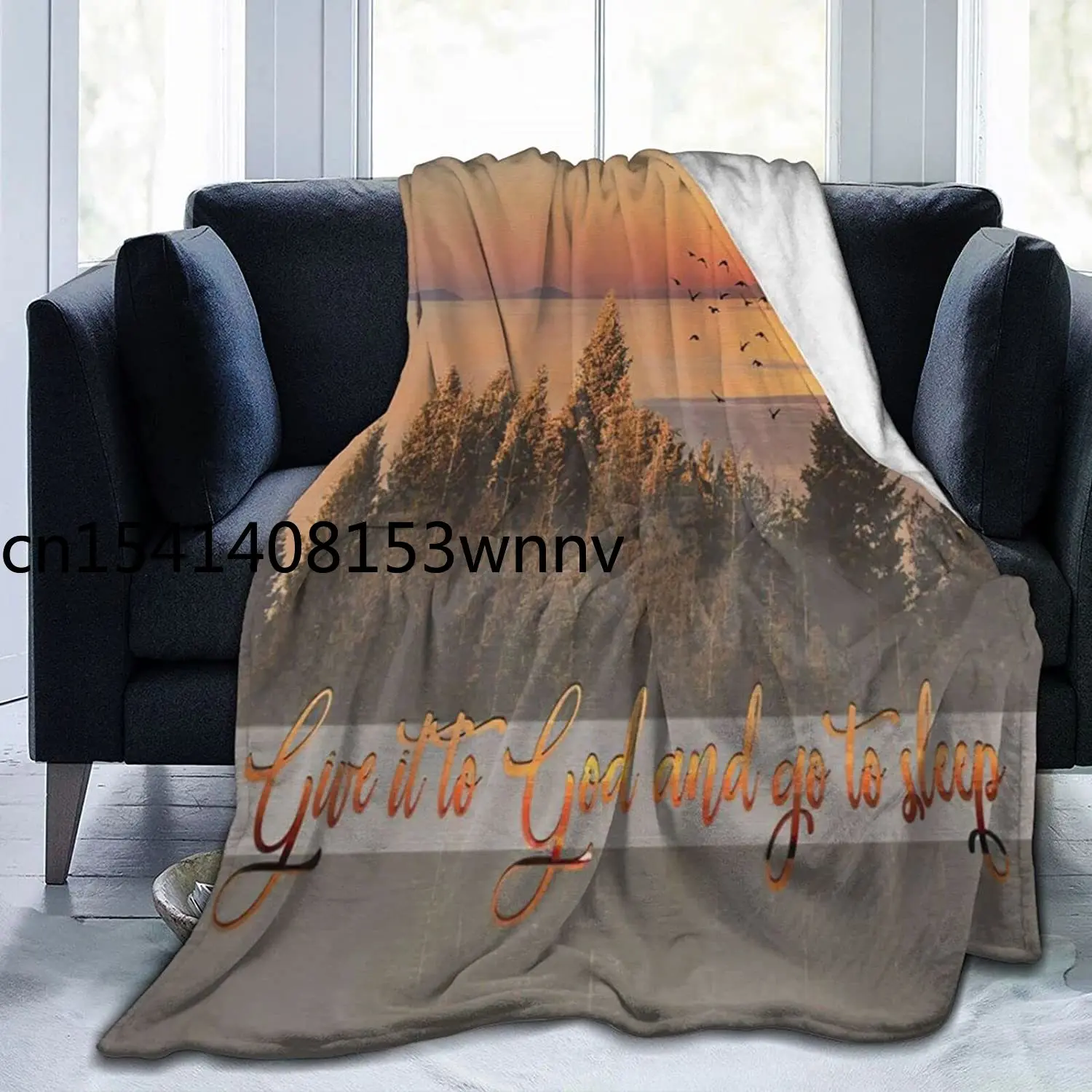 

Throw Blanket Give It to God and Go to Sleep Ultra-Soft Flannel Fleece Warm Couch Sofa Bed Living Room Blanket for Adults Kids