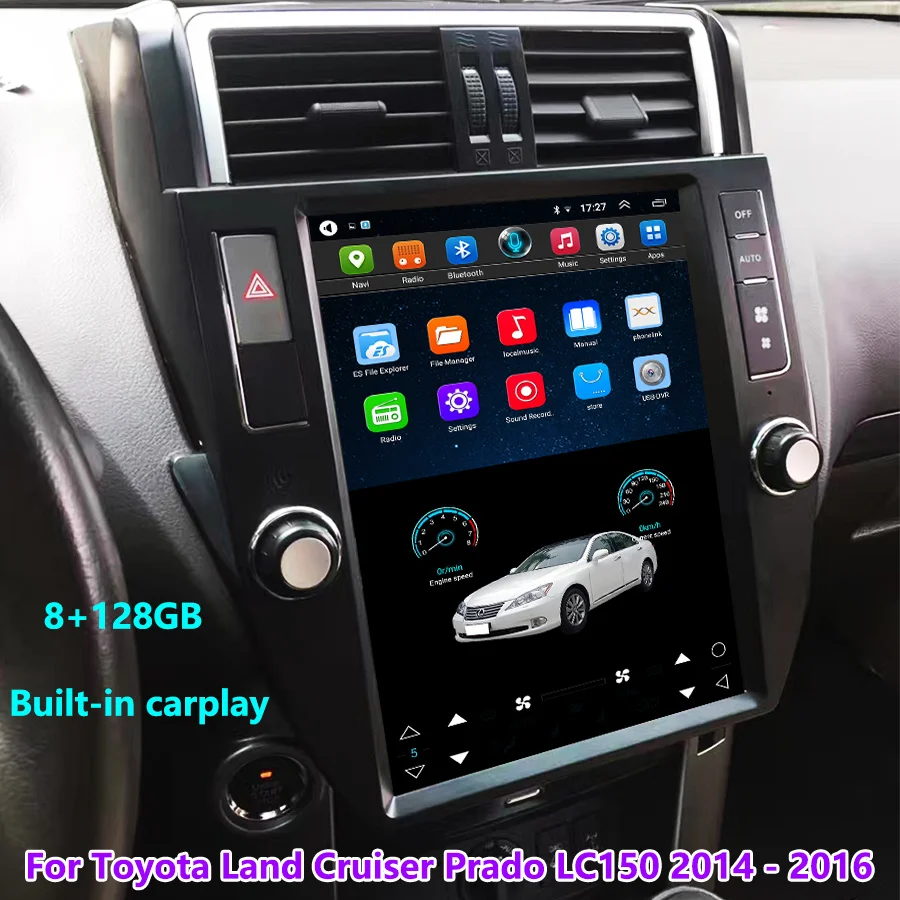 

Магнитола 2DIN, 12,1 дюйма, Android, для Toyota Land Cruiser Prado LC150 2014-2016, автомобильный видеоплеер с навигацией в стиле Tesla