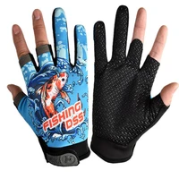 three fingers fishing gloves non slip abu garcia leather fishing gloves outdoor pu leather sports gloves elastic gym mittens new