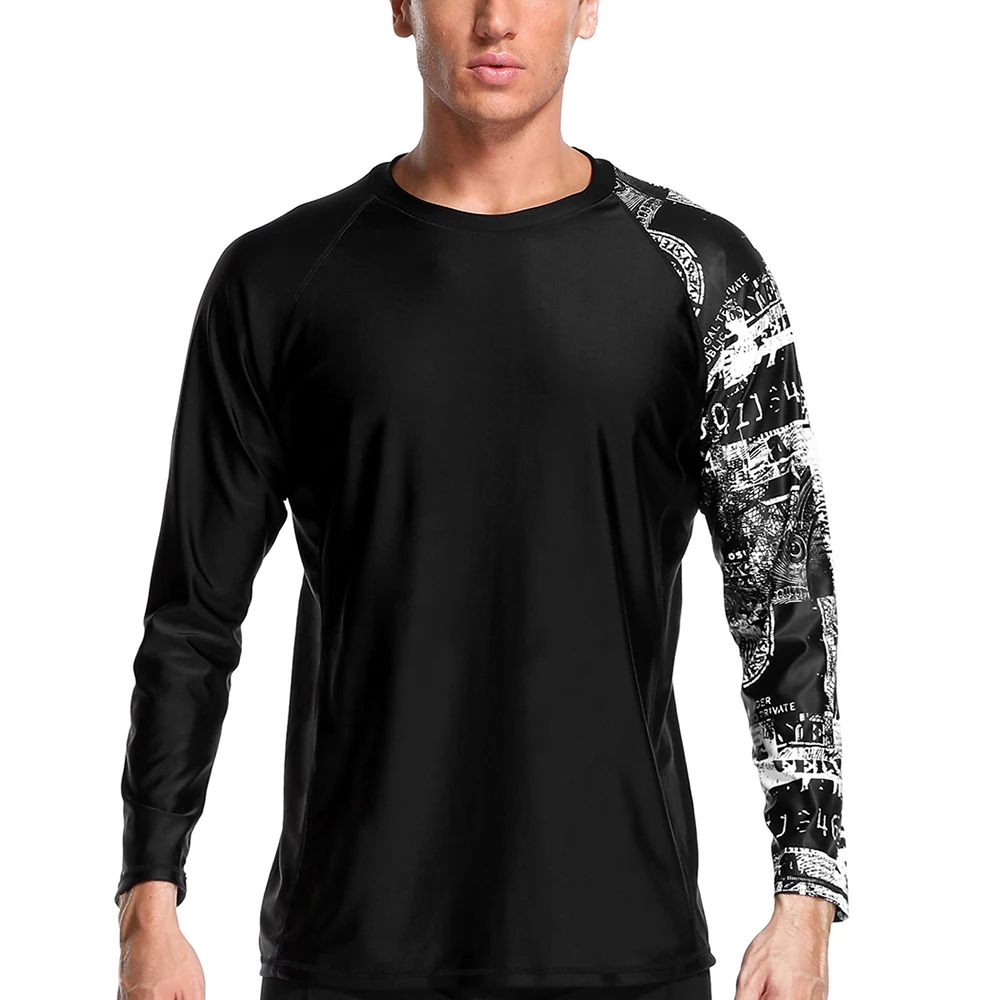 

Men's Split Long-Sleeve Surfing Top High Elastic Comfortable Sunscreen Quick-Drying Water Sports Fitness Beach Swim Surfing Top
