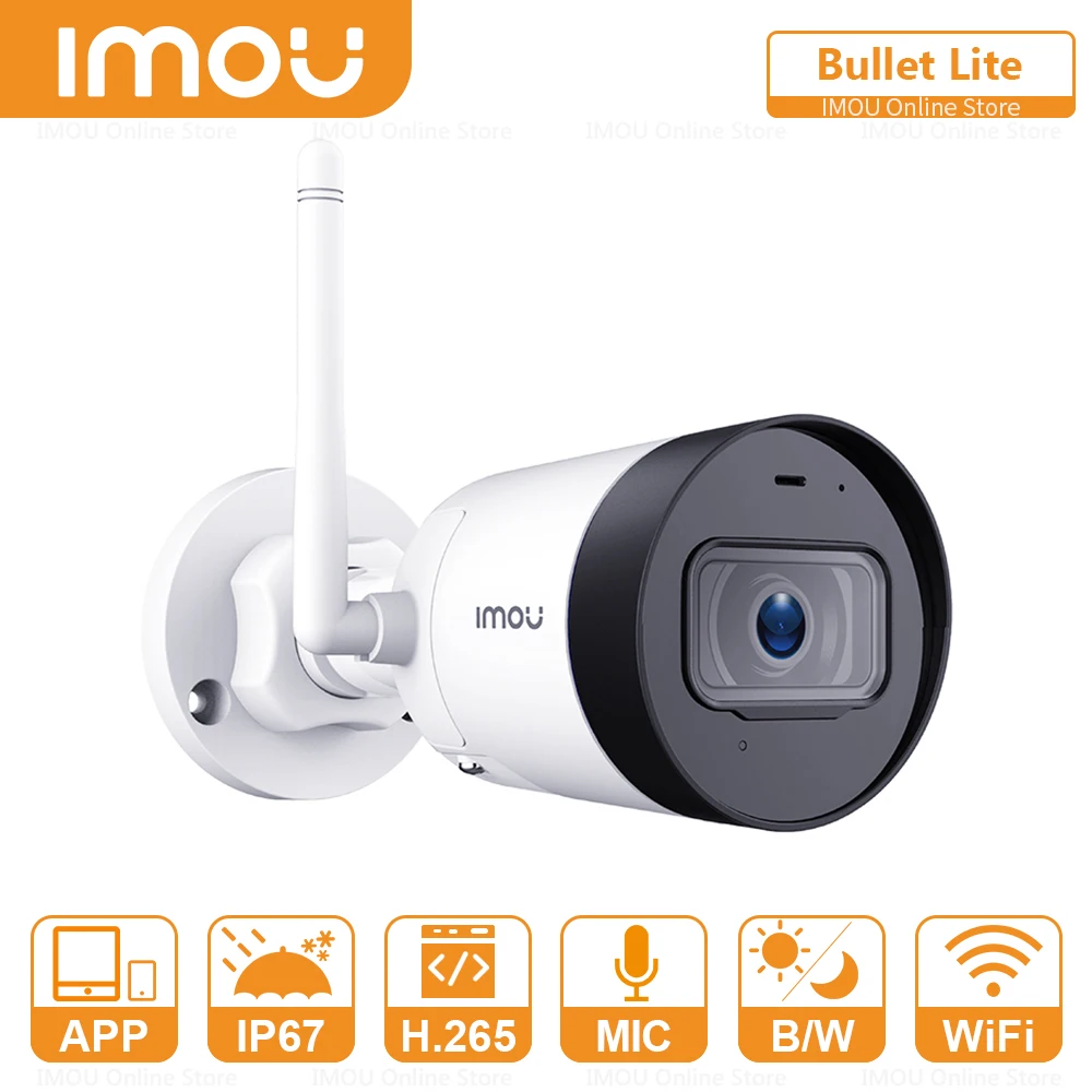 Dahua Bullet WIFI Ip Camera Outdoor Built-in Microphone Alarm Notification 30M Night Vision RTSP HD Security Surveillance Camera