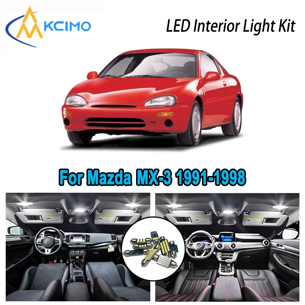 Фото Высококачественный светодиодный комплект интерьера для Mazda 	 MX-3 1991-1998 1992 1993 1994 1995 Премиум без ошибок купольная карта багажника автомобильные лампы №1
