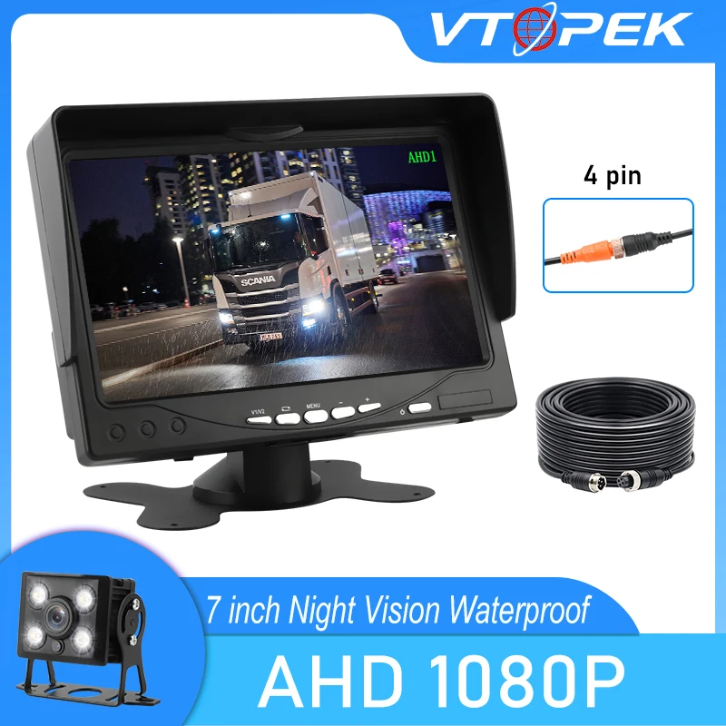 Камера заднего вида Vtopek AHD видеорегистратор с экраном 7 дюймов 1080P