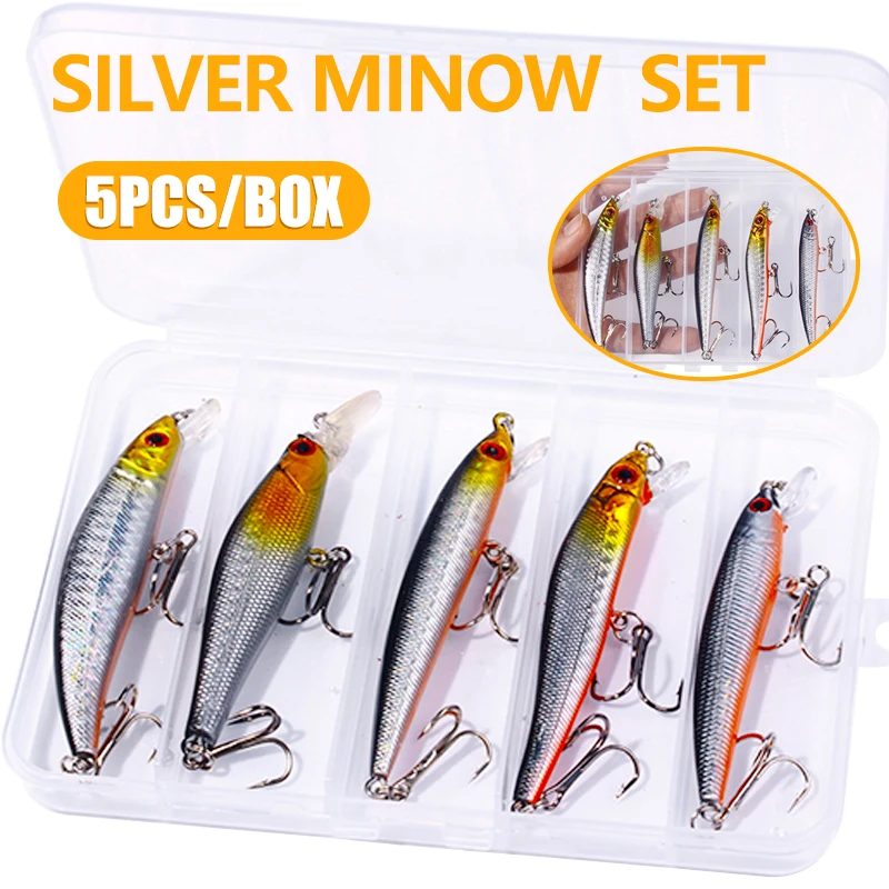 

5pcs box kit Minnow Wobbler Fishing Lures Crankbait Isca Artificial Hard Bait Carp Fishing Lures Pesca Tackle