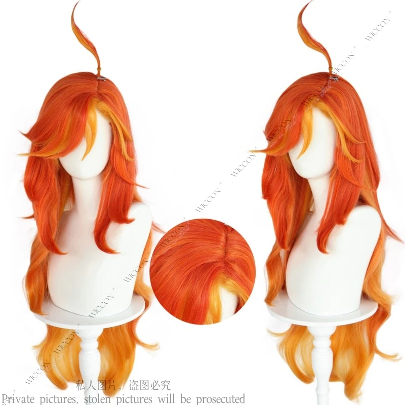 Mavuika New Natlan Косплей Парик Игра Genshin Impact The Seven God of Fire Женщина Градиент Волос Красный