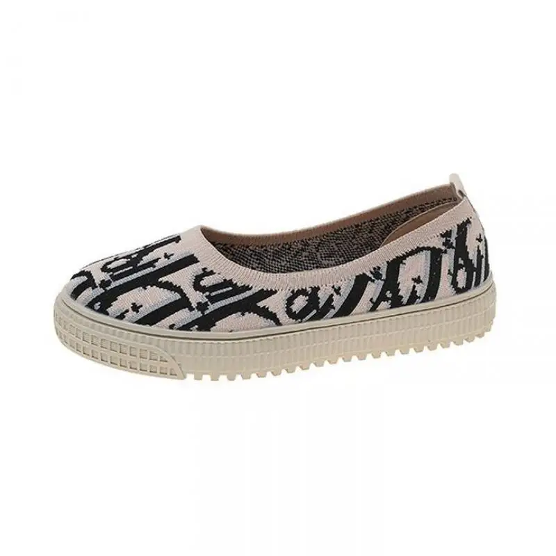 

Thick Bottom Fisherman Shoes Women Spring And Autumn New Knitted Slip-on Soft Bottomflats Shoes For Ladies