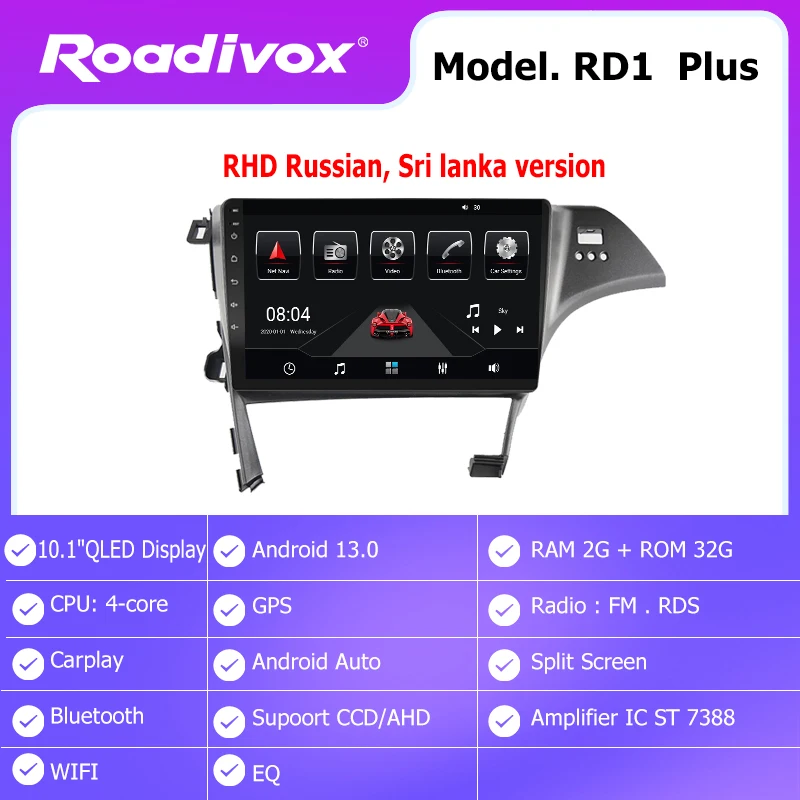 

Автомобильное радио Roadivox Android для Toyota Prius 30 2009 2015, стерео GPS-навигация, видео, мультимедийный плеер, магнитофон, carplay