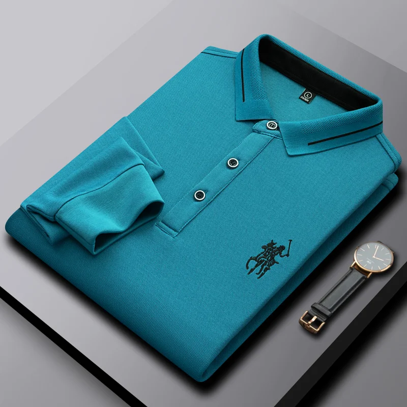 2022 Модная брендовая хлопковая рубашка-поло с отложным воротником и вышивкой