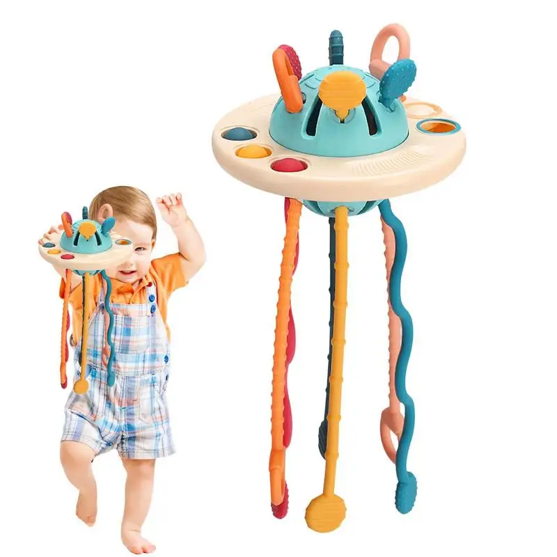 

Pull String Toys 3 In 1 Pull String Sensory Toys Baby Sensory Toys With Simple Bubble & Sliding Balls For Motor Skills And