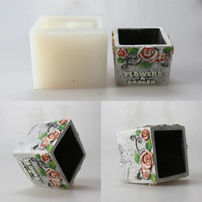 Квадратная искусственная форма для бетона силиконовые формы горшков и цветочных