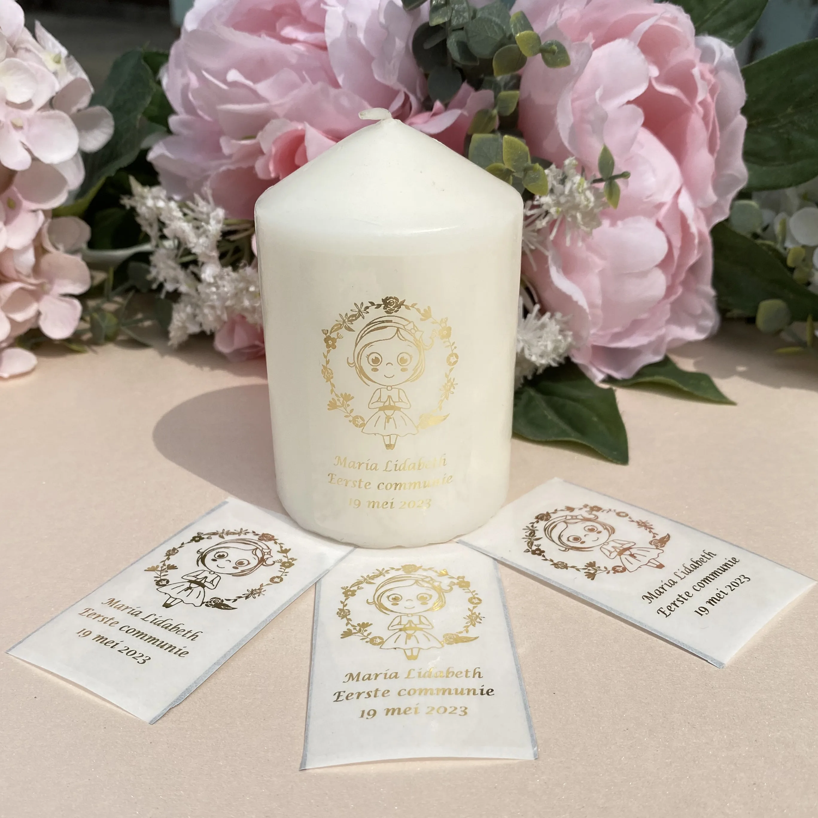 Наклейки-свечи на Первое причастие для мальчиков и девочек, 30 видов