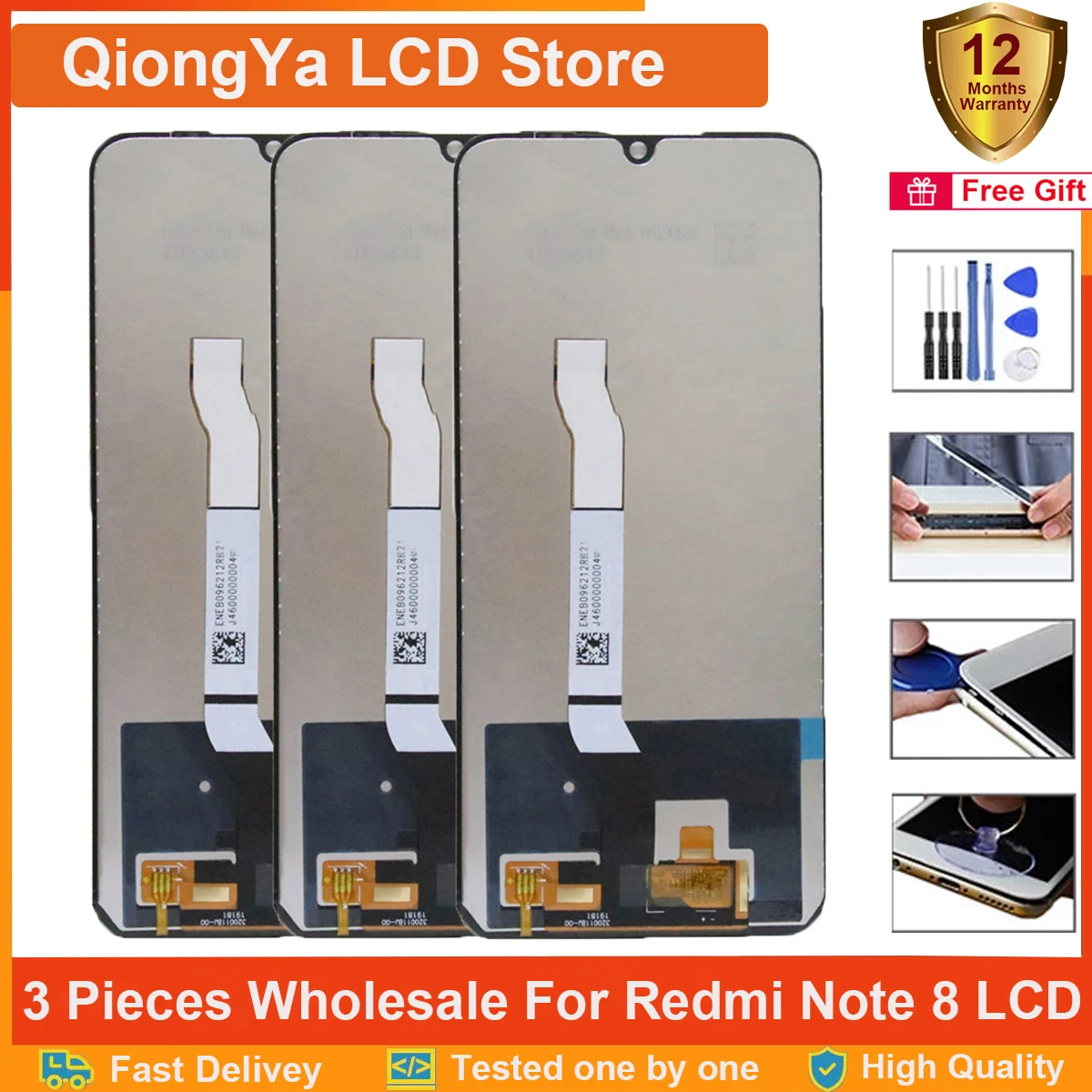

Оптовая продажа 3 шт. Оригинальный дисплей note 8 для Xiaomi Redmi Note 8 M1908C3JG M1908C3JH ЖК-дисплей и сенсорный экран дигитайзер в сборе детали