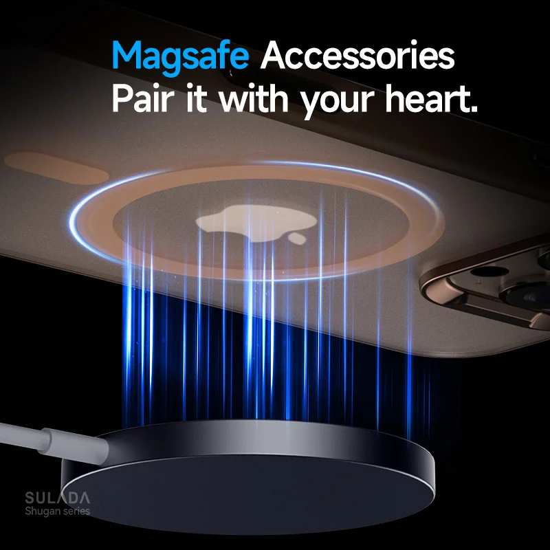 Приятный для кожи чехол iPhone 16 Pro Max SULADA Удобный телефона с магнитной серой