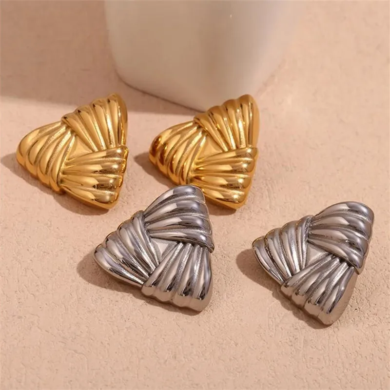 Женские Геометрические серьги-гвоздики из нержавеющей стали