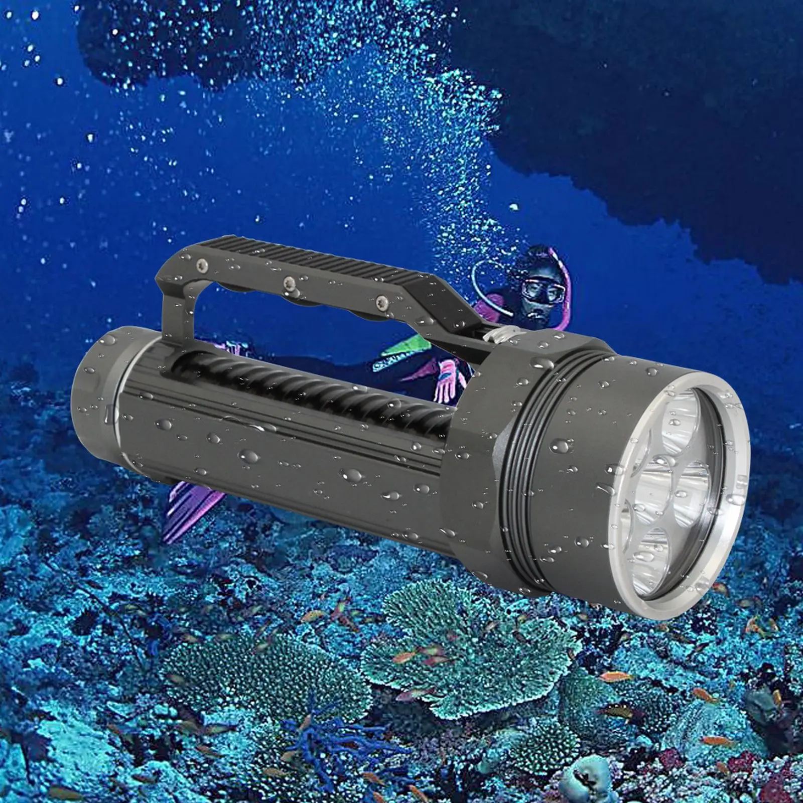 Portable Ultra Bright IPX8 Waterproof LED Diving Flashlight Underwater 100m Dive Fill Light Outdoor Lighting Camping Torch