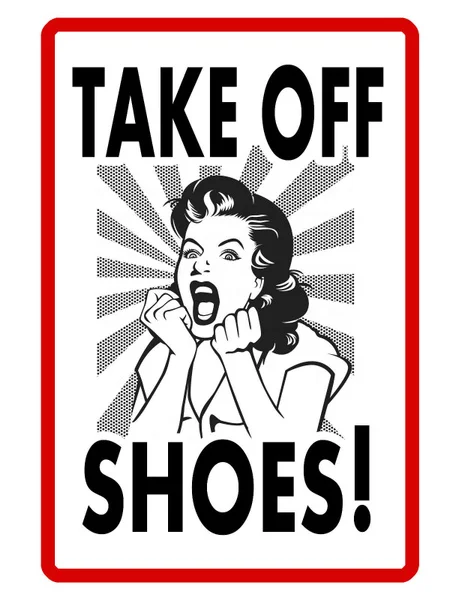 Take Off Shoes Sign Durable Tin No Rust Metal Sign Shoe