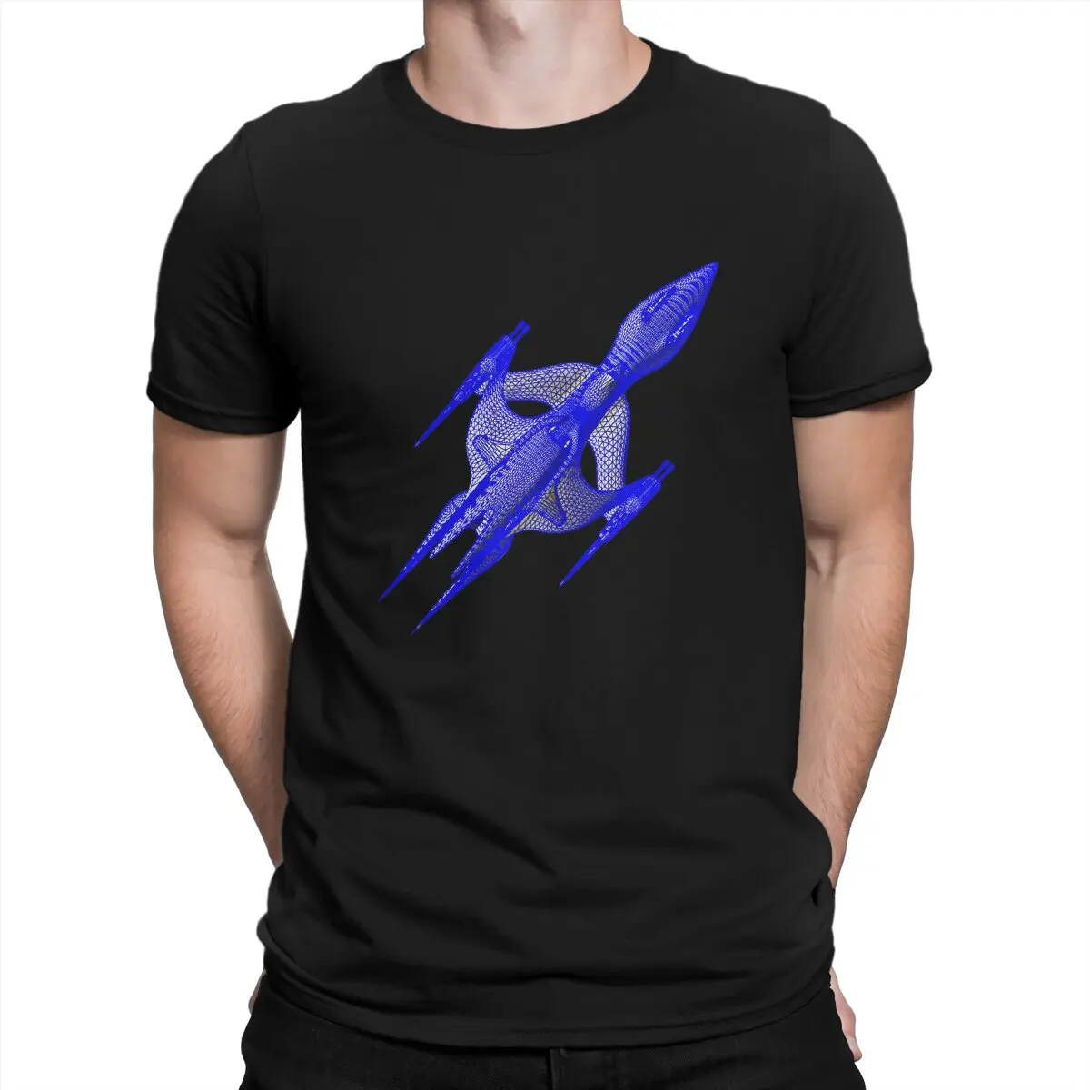 

Whitestar Wireframe Ship Model Man's TShirt Babylon Five Jeffrey Sinclair TV Crewneck Tops T Shirt Humor Birthday Gifts