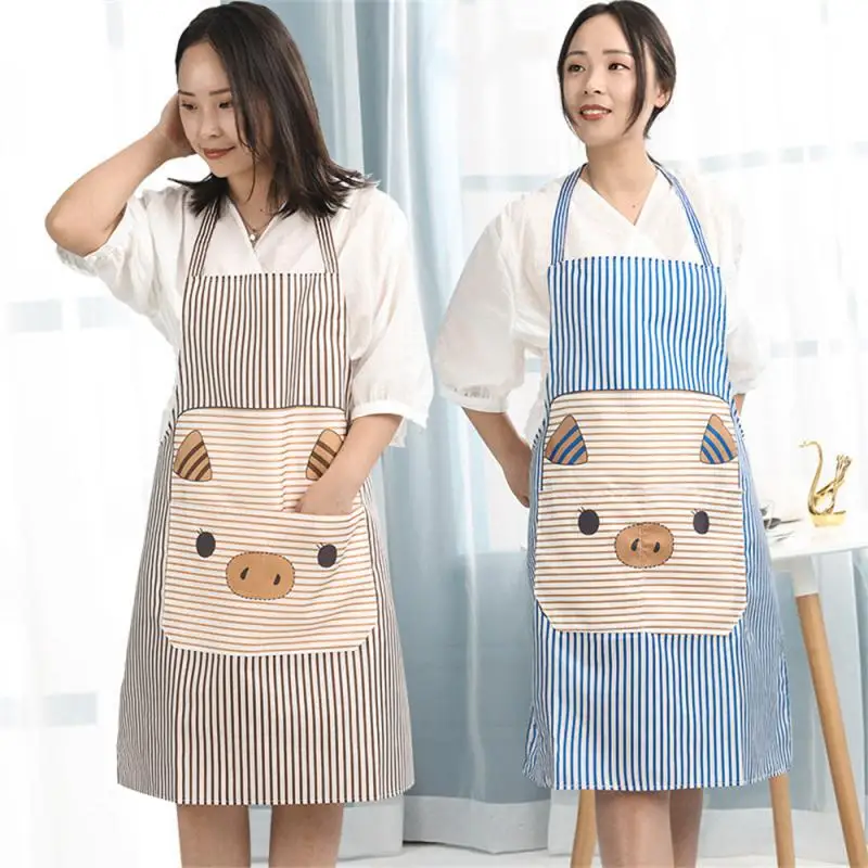 

Cartoon Pig Sleeveless Apron Hanging Neck Apron Fashion Anti Fouling Kitchen Apron Household Smock Home Kitchen Accessories