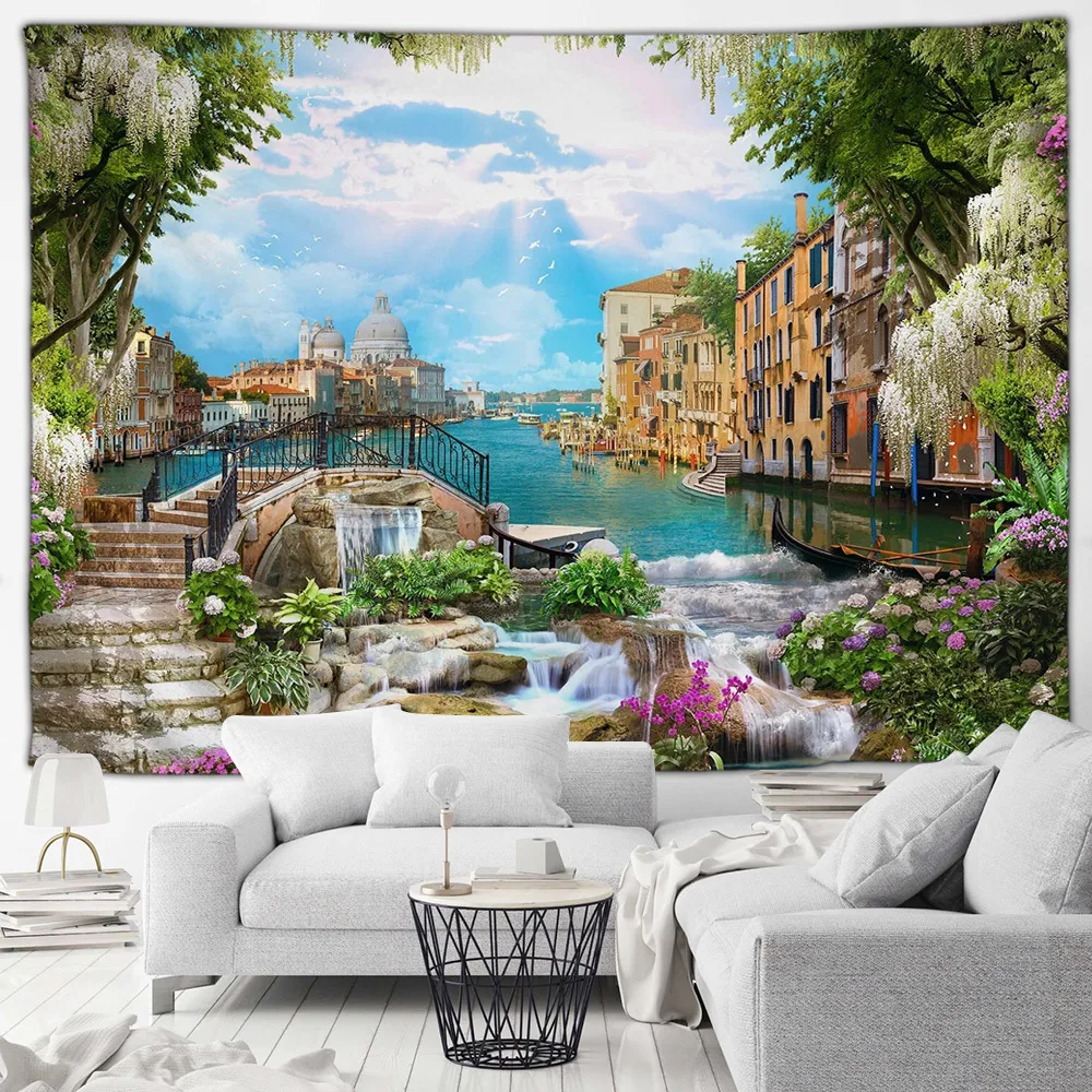 Италия приморский город искусственные розовые цветы озеро лебедь европейский