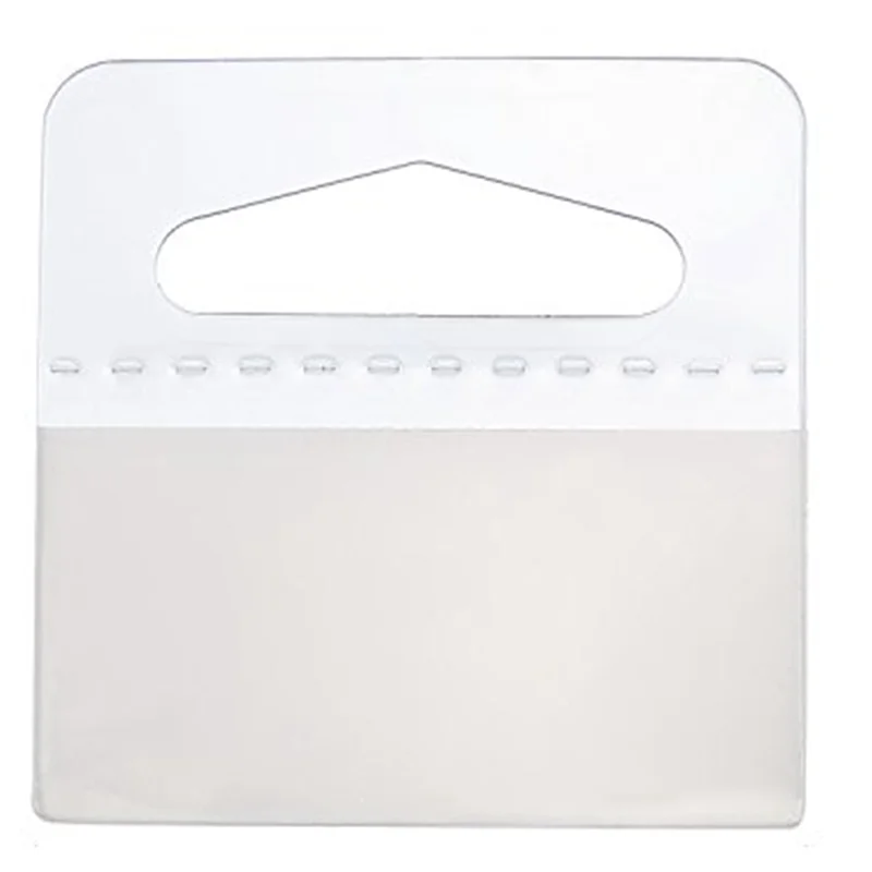 

Adhesive Hang Tag 1-1/2 x 1-1/2 Inch Slot Display Hang Tag Clear Hang Tag Folding Labels for Display (600 Pcs)
