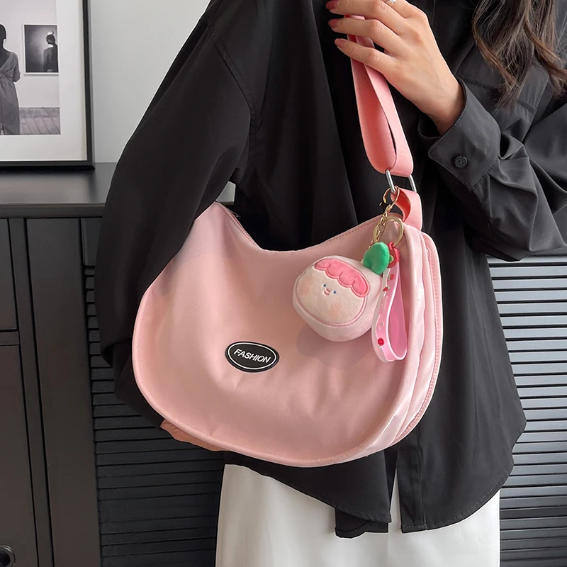 Cute casual nylon women's bag 2023 new single shoulder crossbody bag fashion tote travel shopping bag purse Schoolbag for girls