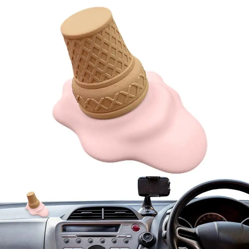 

Cartoon Car Ornaments Melted Ice Cream Car Air Freshener Unique and Artisanal Car Dashboard Decoration Perfect for Gift-Giving